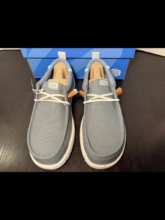 Hey Dude Wally Craft Linen Casual Shoes Monument Grey/Faded Denim Mens Size 8 main image 11